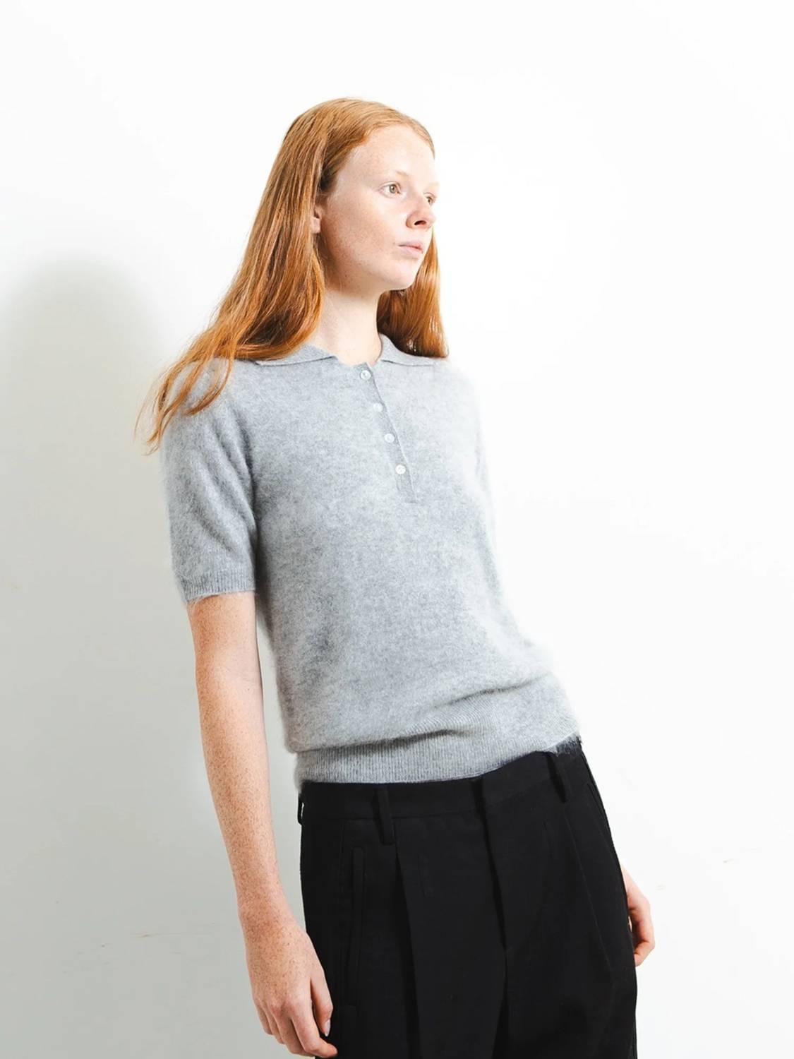 Brushed Polo Short Sleeve Top