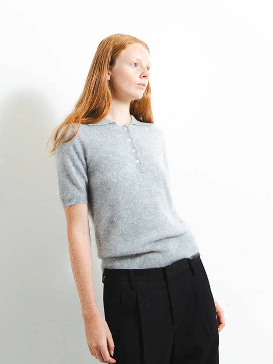 Brushed Polo Short Sleeve Top