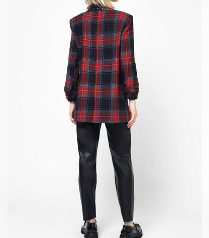 Carey Oversized Plaid Blazer