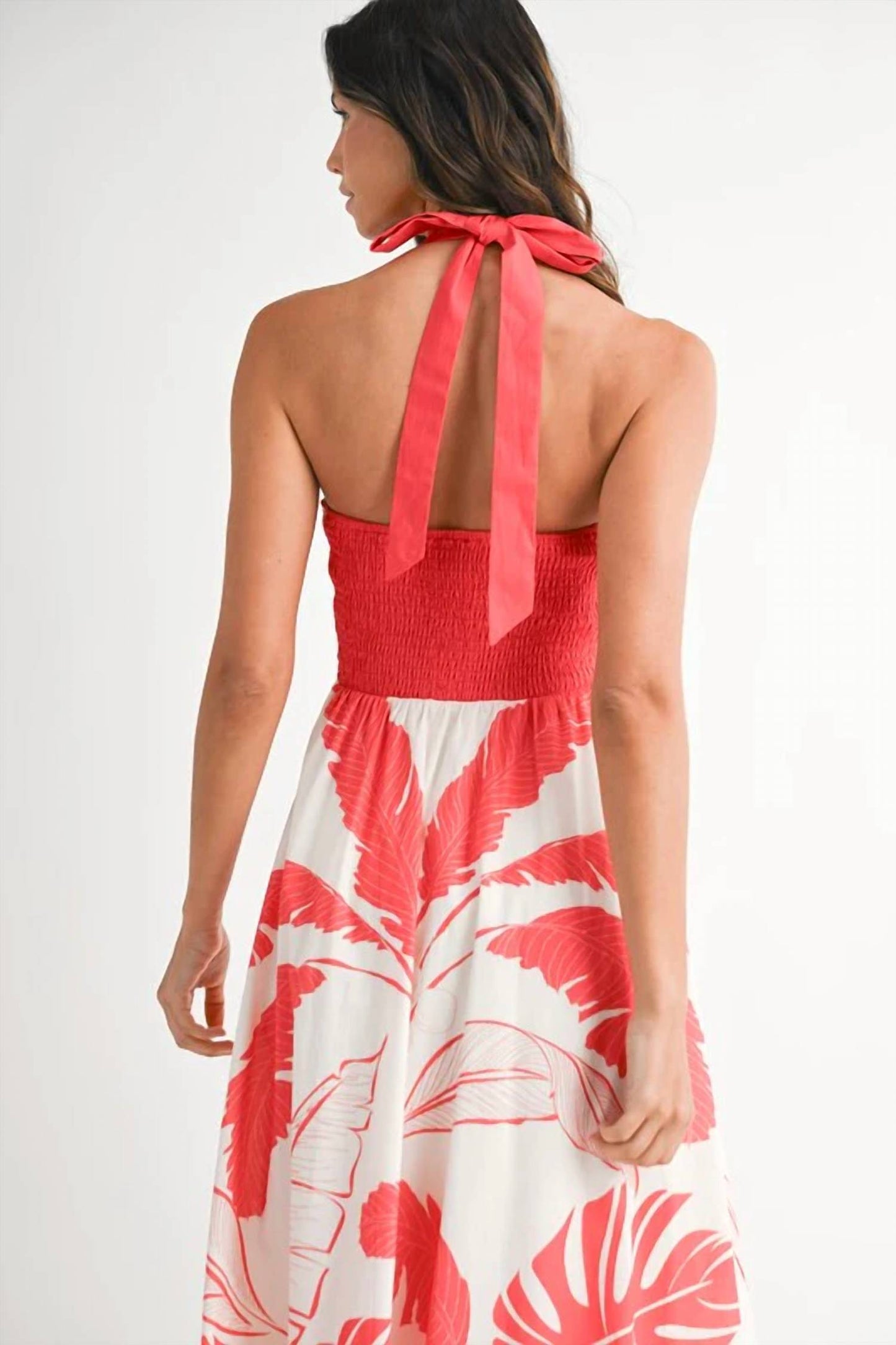 Placement Printed Halter Maxi Dress