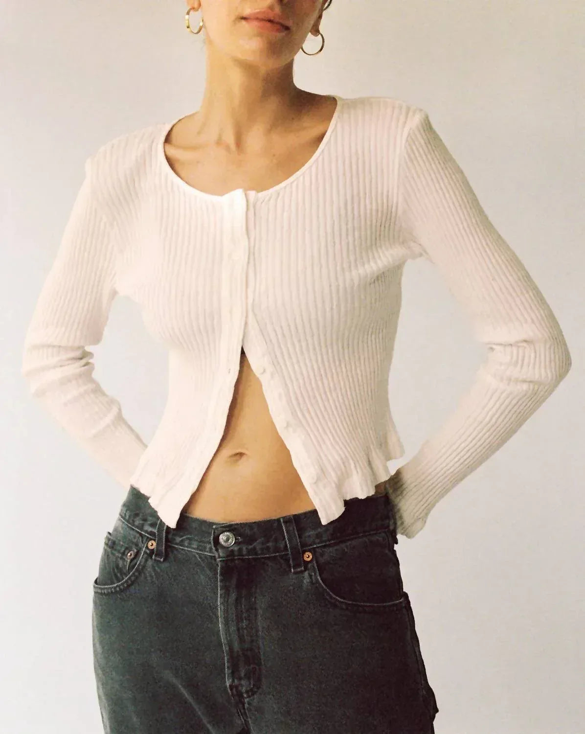 LA Relaxed - Pointelle Cardigan - Rack Hunt