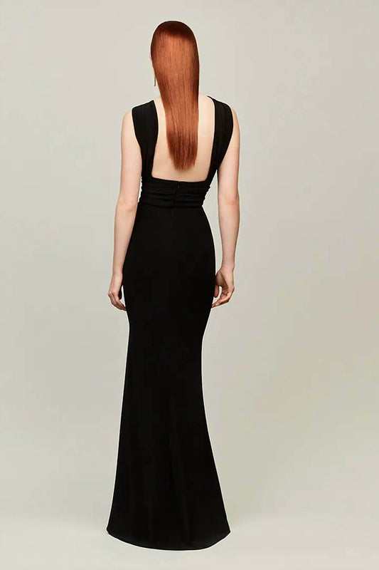 Audrey + Brooks - Crepe Satin Halter Gown - Rack Hunt