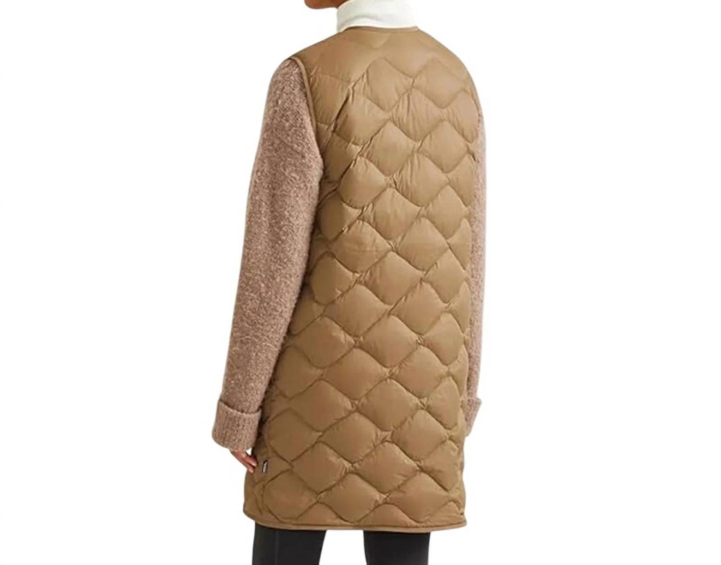 Down Shawl Zip Up Long Puffer Vest