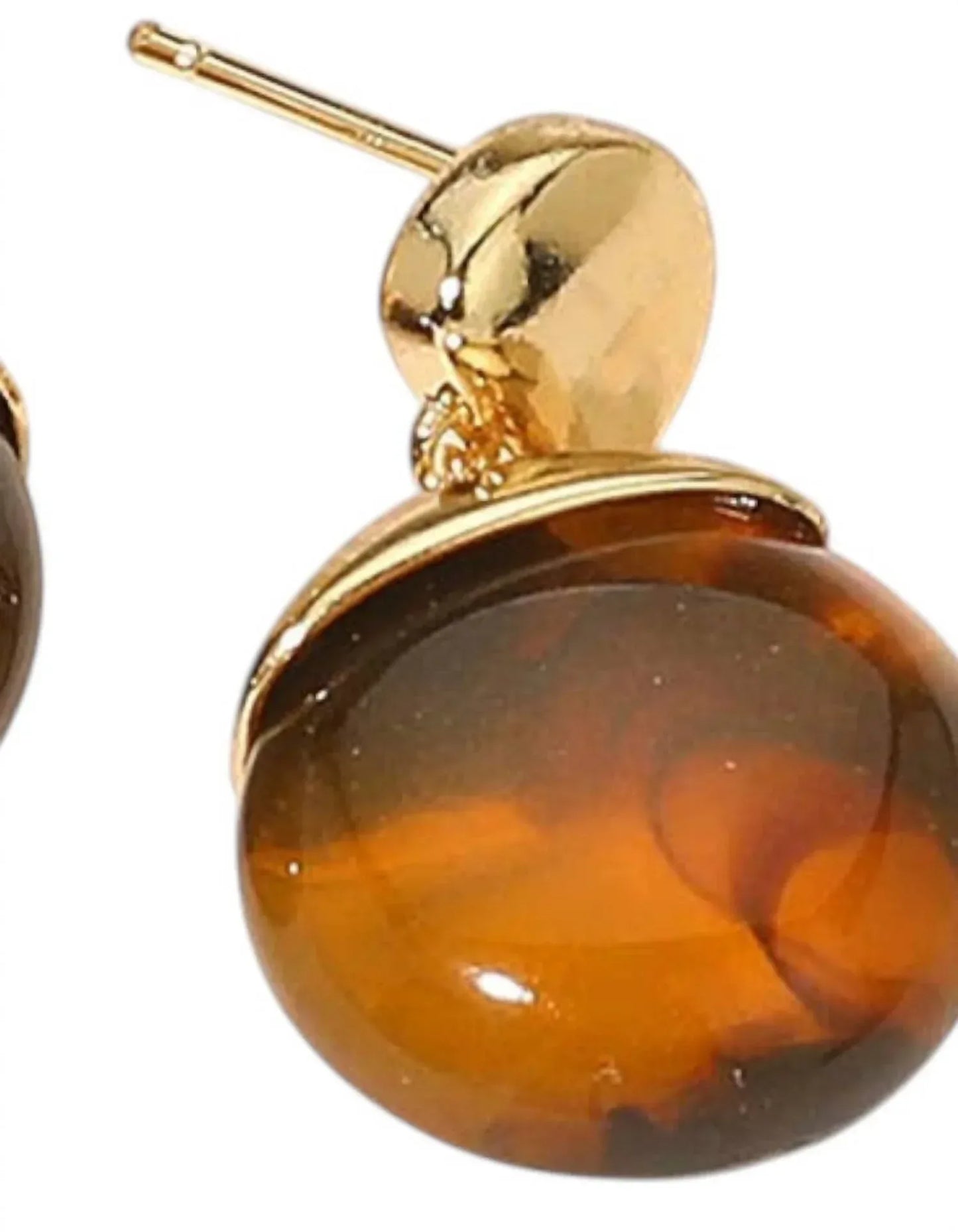 Sensibling Corp - Women's Isla Marbled Resin Round Pebble Earrings - Rack Hunt