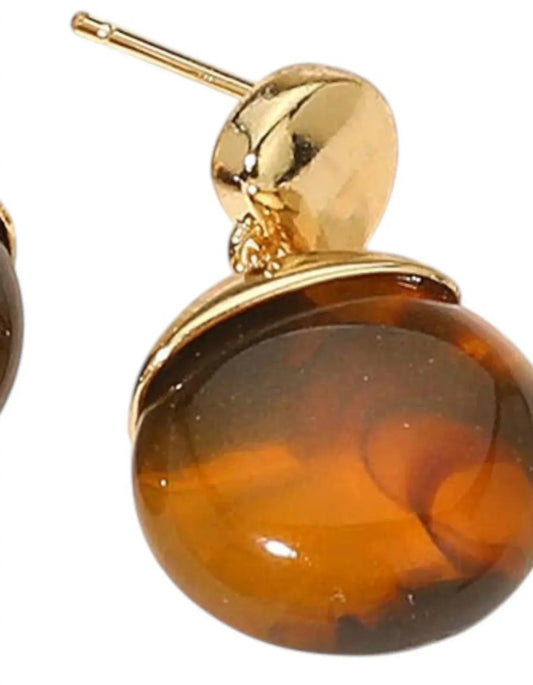 Sensibling Corp - Women's Isla Marbled Resin Round Pebble Earrings - Rack Hunt