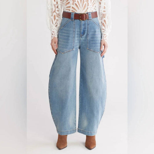 High Waisted Barrel Jeans