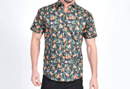 Tangelo Melody Print Short Sleeve Shirt