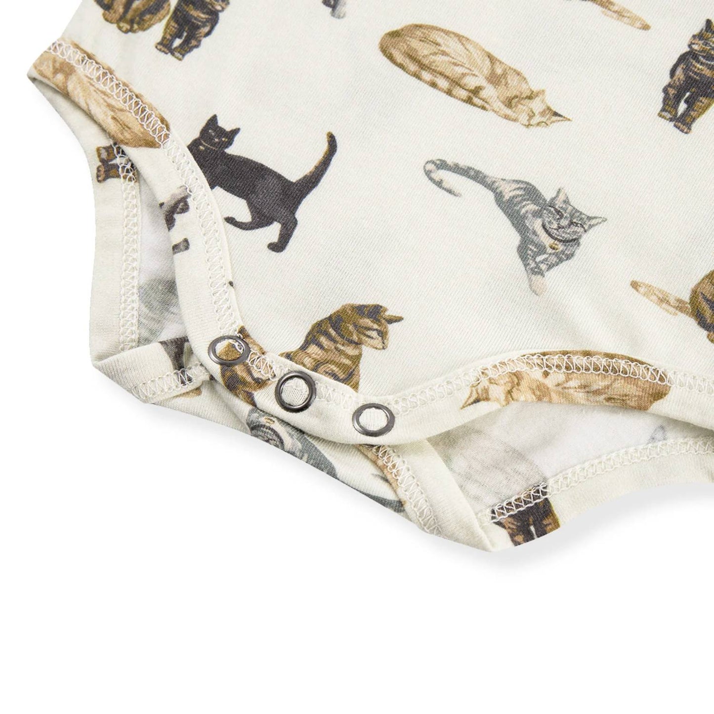 Baby's Cat Cotton Stretch Short Sleeve One Piece