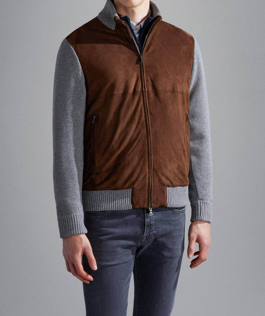 Paul & Shark - Riviera Re-wool Full Zip Sweater With Aqualeather Body - Rack Hunt -