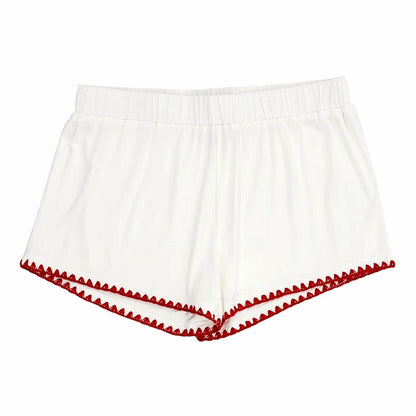 Red Stitched Bamboo Pajama Set