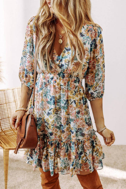 Floral V-neck Dress