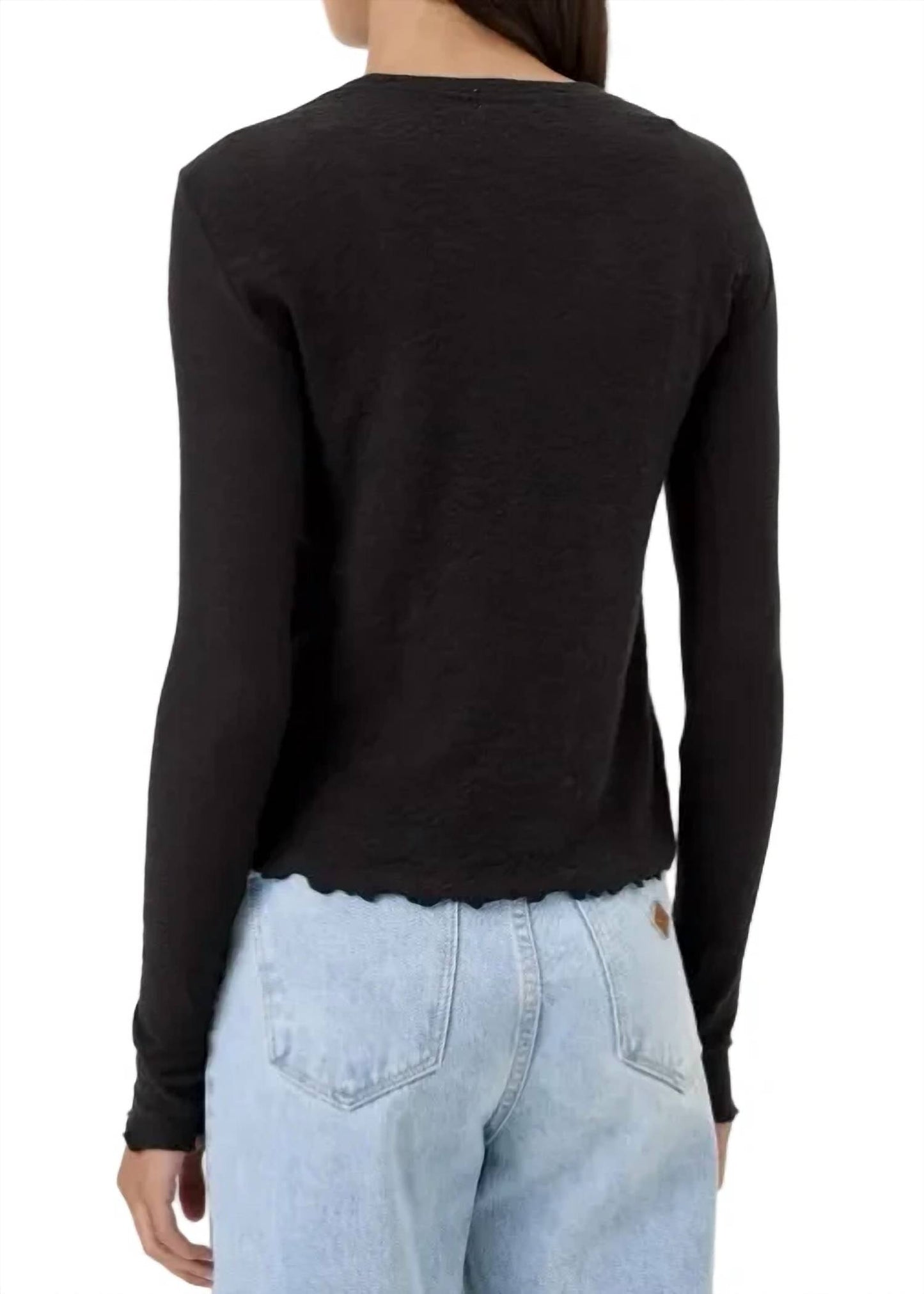 Cotton Jacquard Long Sleeve Tee