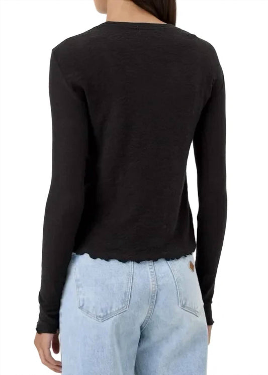 Cotton Jacquard Long Sleeve Tee