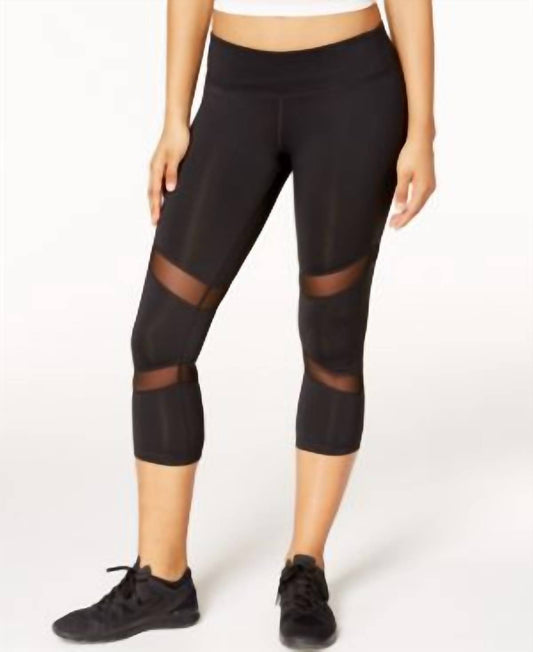 Activewear Mesh Trim Cropped Leggings