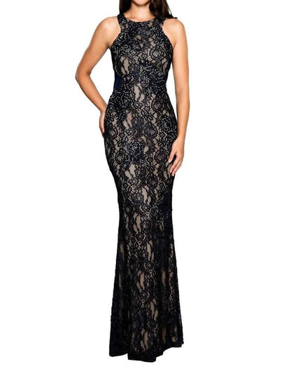 Embellished Lace Long Maxi Dress