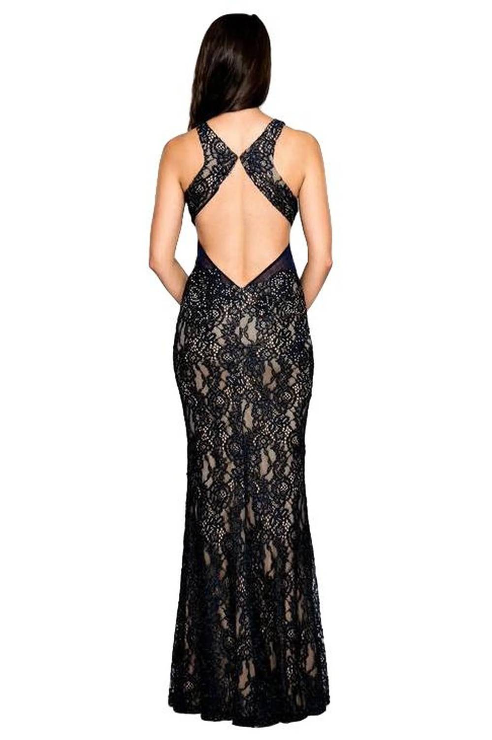 Embellished Lace Long Maxi Dress