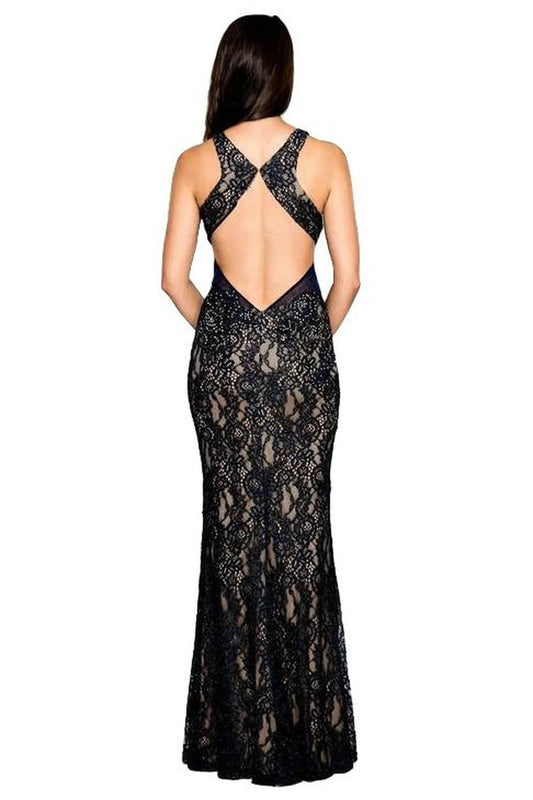 Embellished Lace Long Maxi Dress