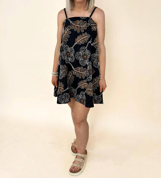 Azura Women's Ellis Embroidered A-Line Dress in Black