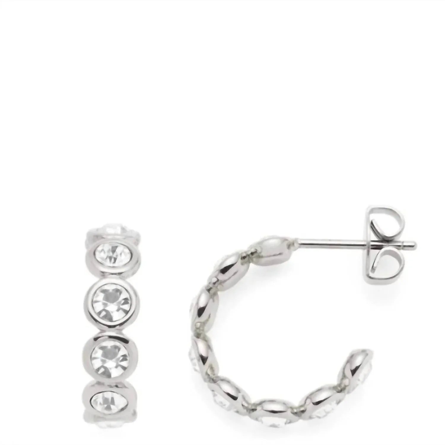 Allyanna Gifts - Women's Moissanite Bubble Open Hoop Post Earrings - Rack Hunt