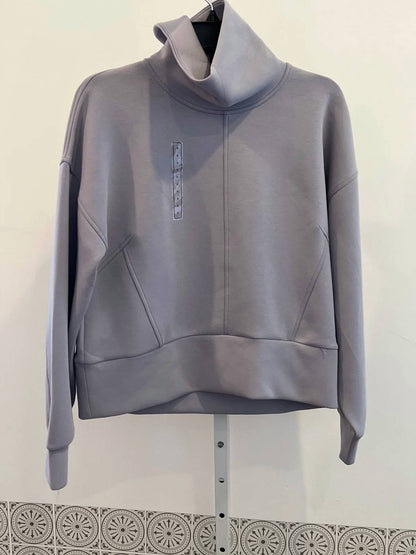 Metal Lily Soft Scuba Funnel Neck Sweatshirt
