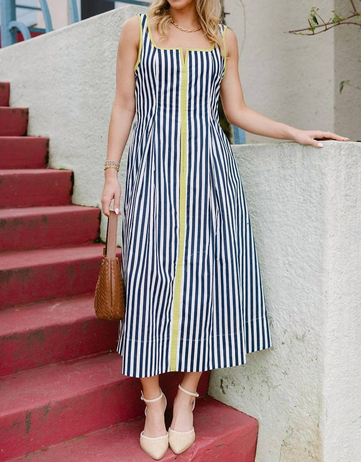 Elise Stripe Midi Dress