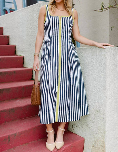 Elise Stripe Midi Dress