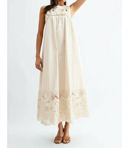 Lace Details Boho Midi Dress