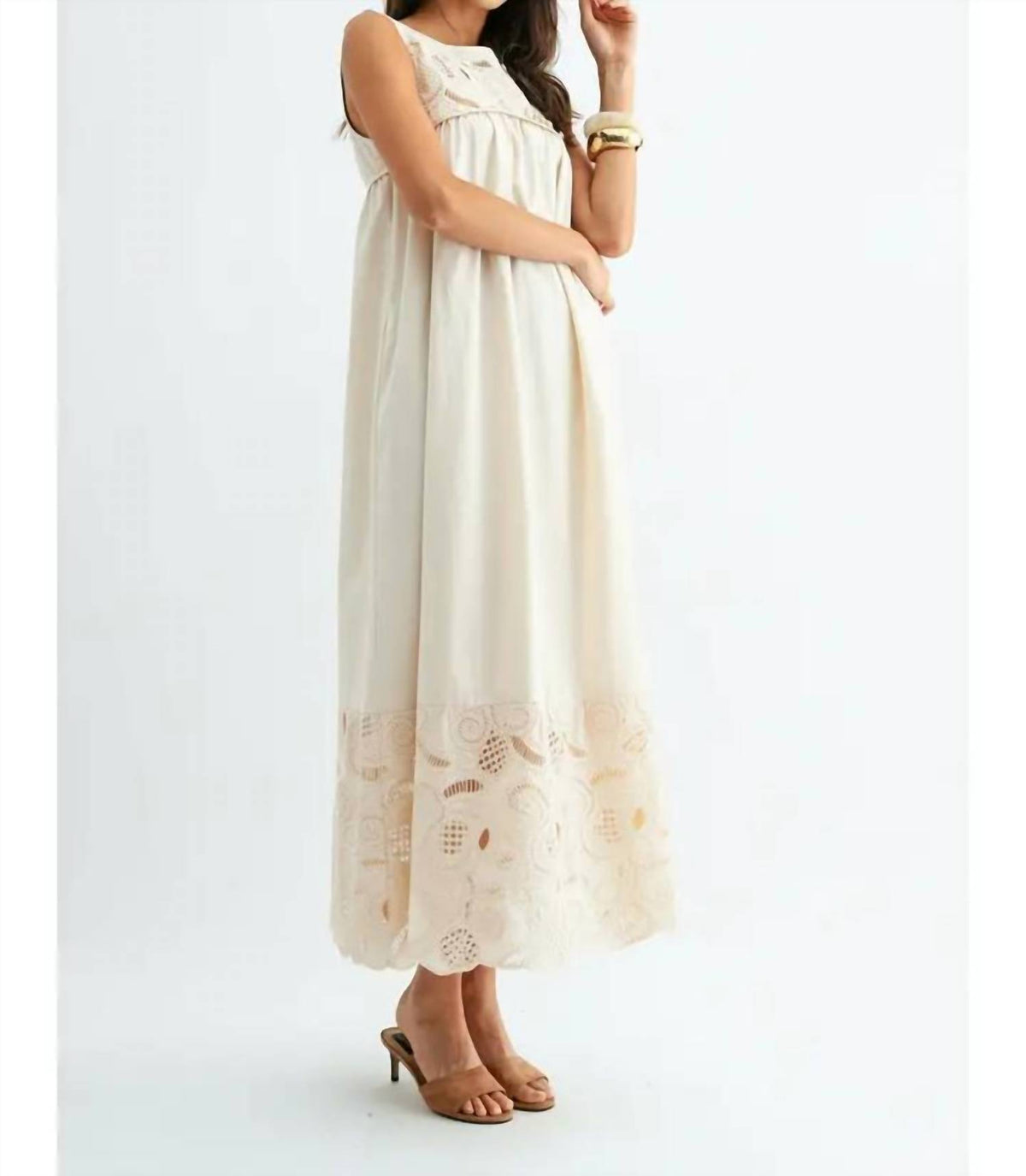 Lace Details Boho Midi Dress