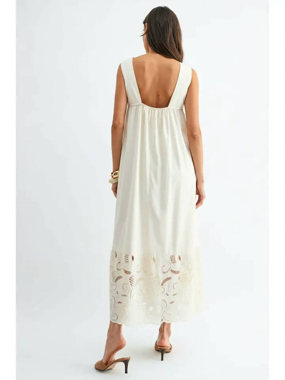 Lace Details Boho Midi Dress