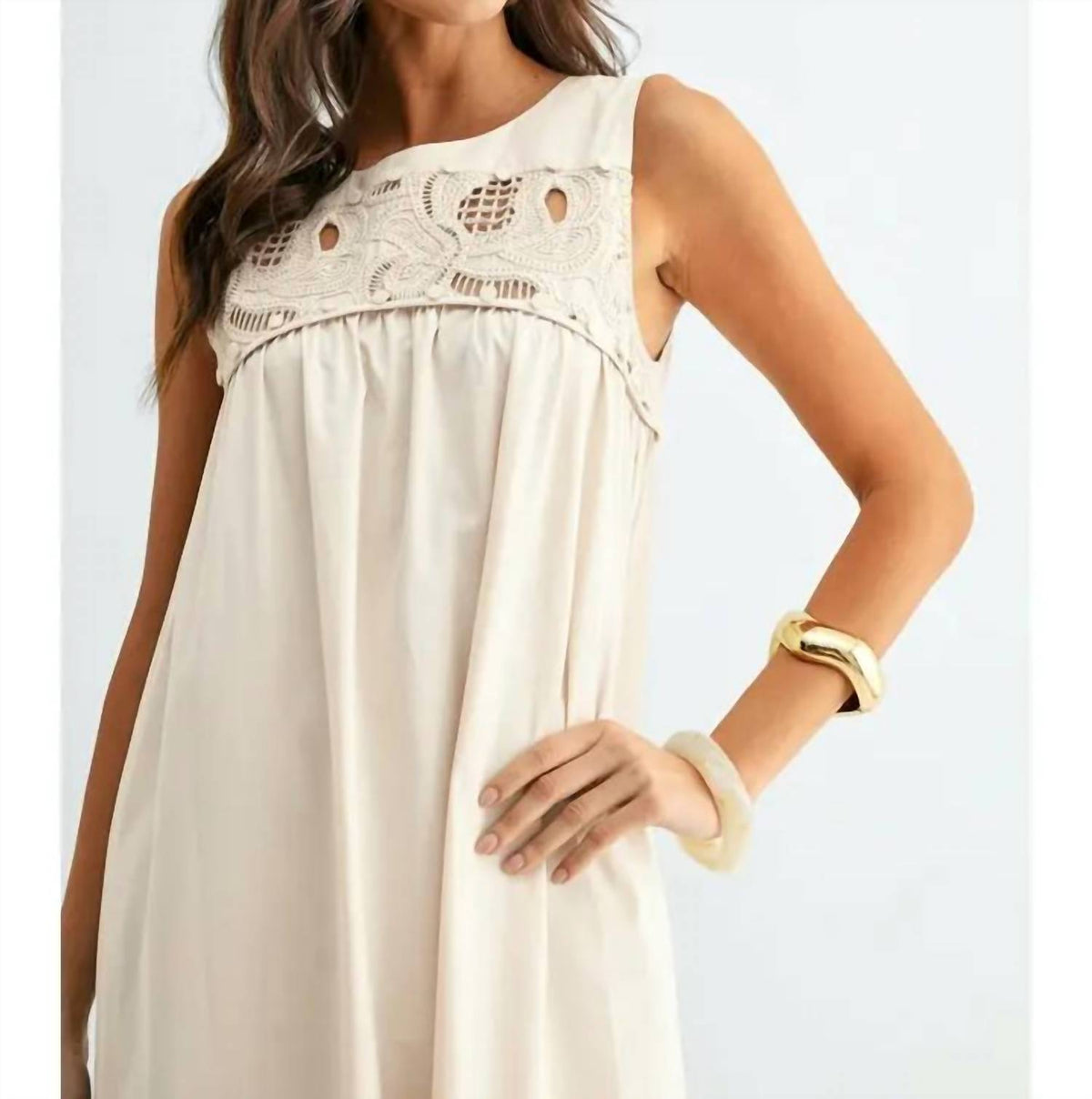 Lace Details Boho Midi Dress