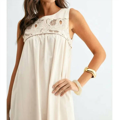 Lace Details Boho Midi Dress