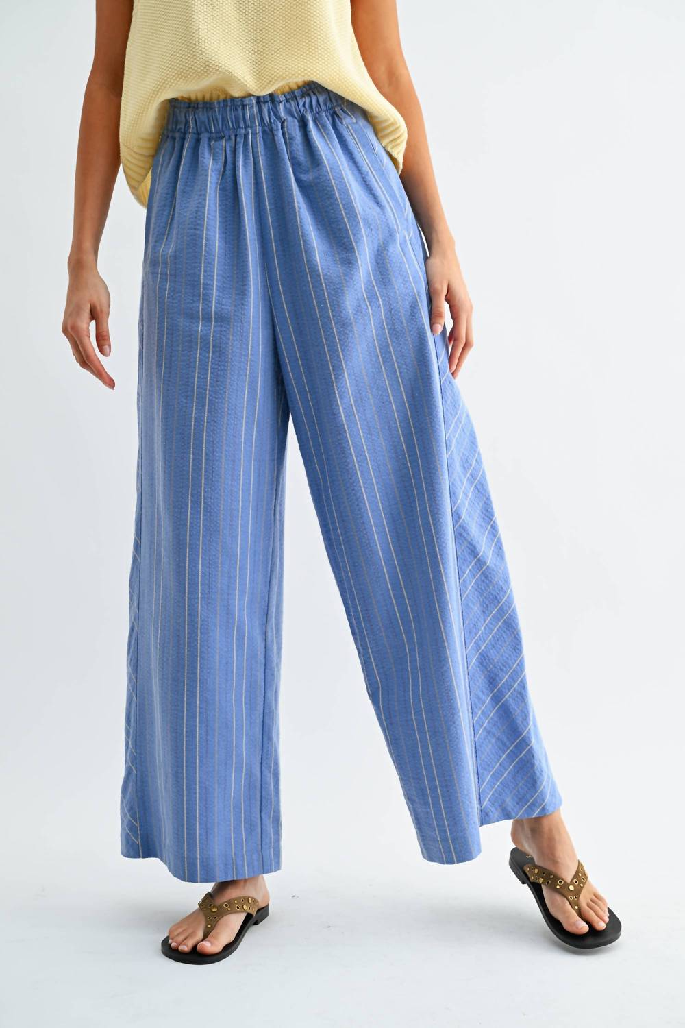 Pinstripe Wide Leg Trousers