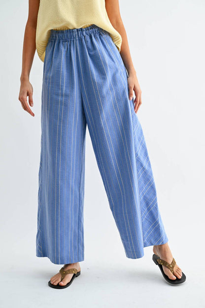 Pinstripe Wide Leg Trousers