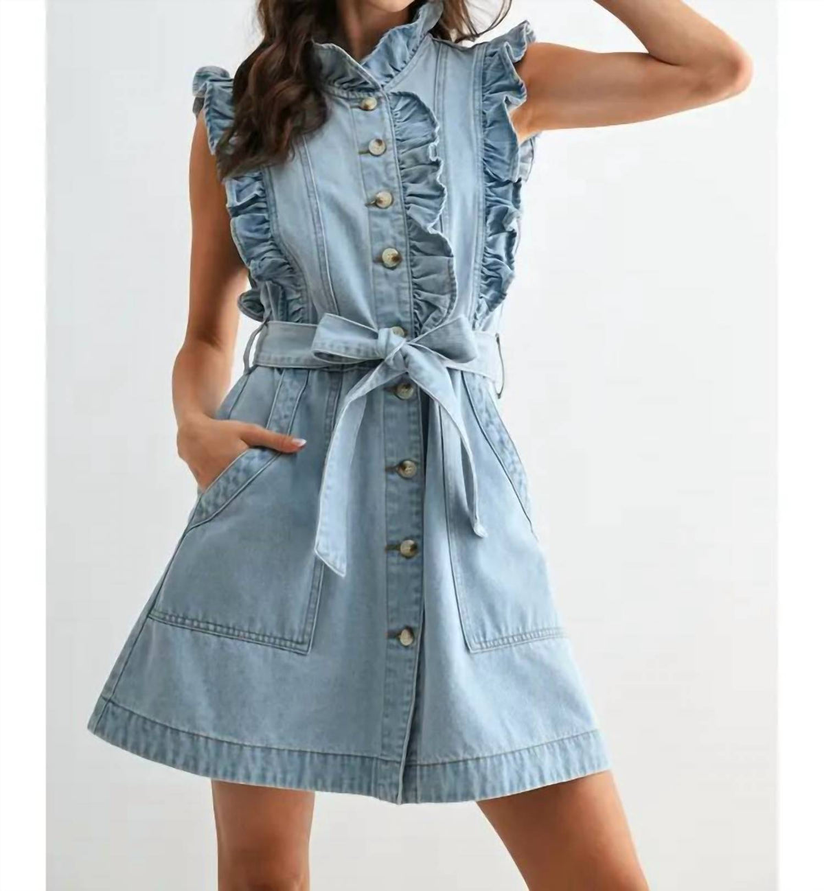 Ruffle Sleeveless Mini Dress