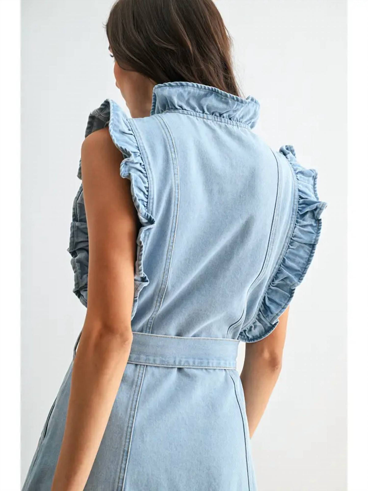 Ruffle Sleeveless Mini Dress