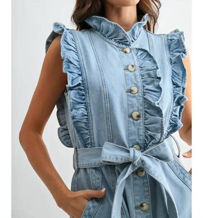 Ruffle Sleeveless Mini Dress