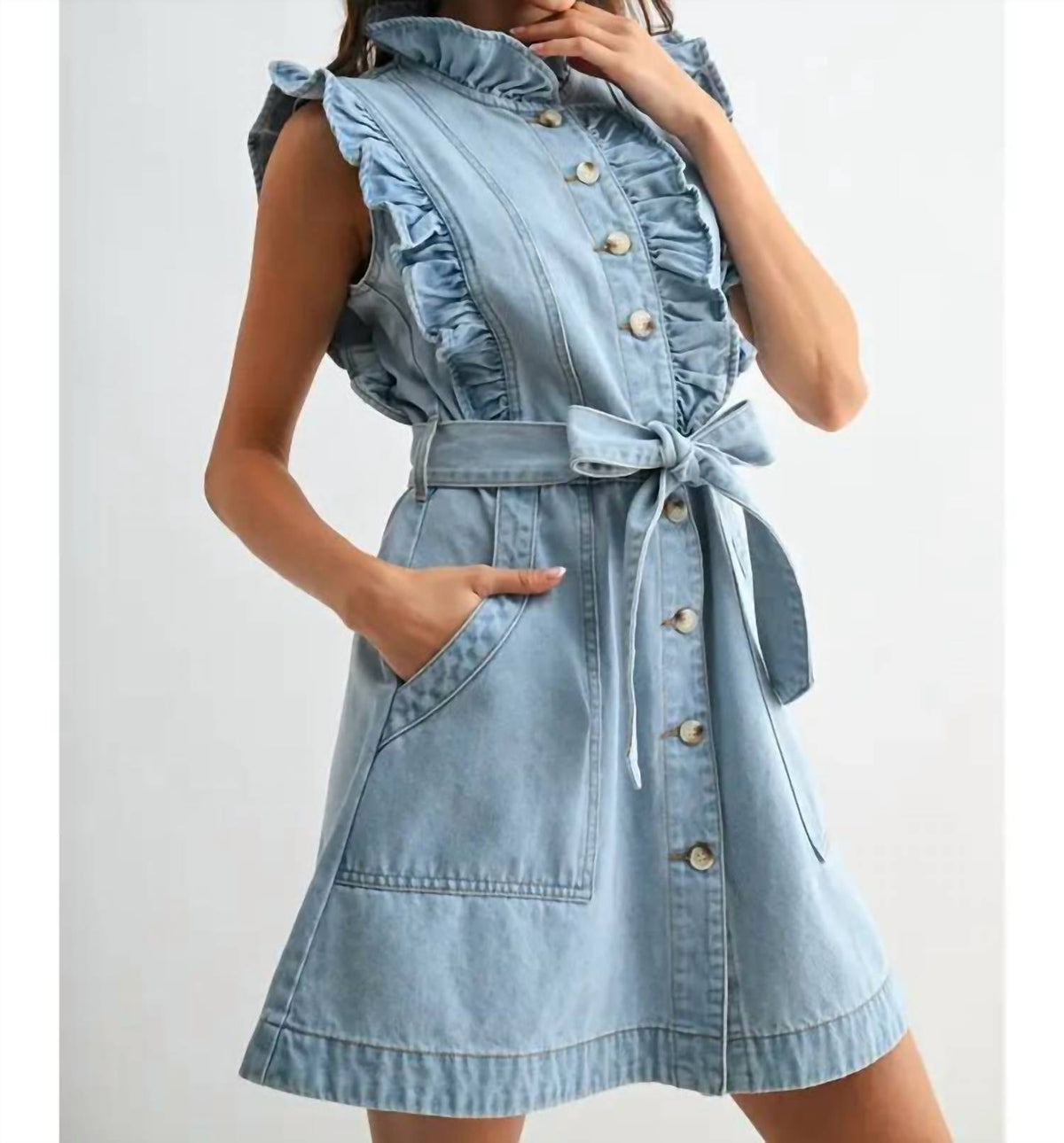 Ruffle Sleeveless Mini Dress