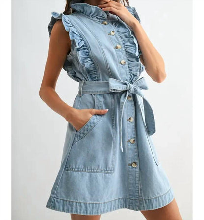 Ruffle Sleeveless Mini Dress