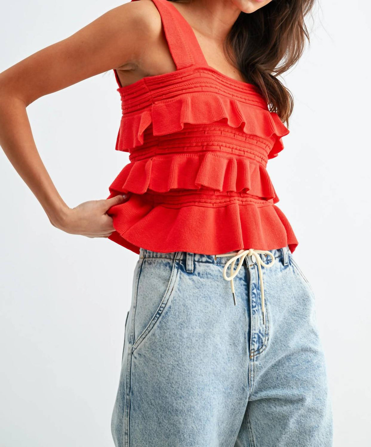 Sofia Knit Ruffles Top