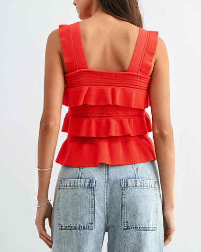 Sofia Knit Ruffles Top
