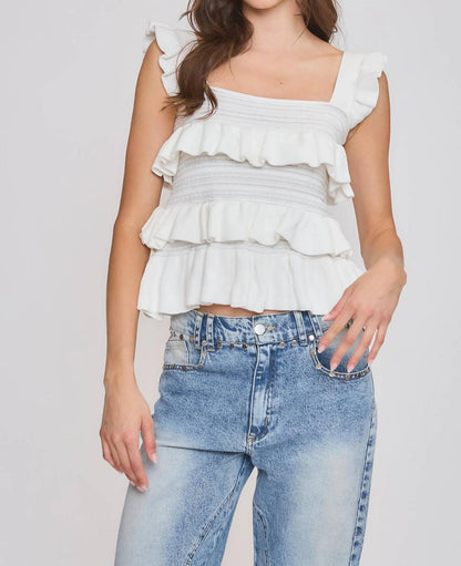 Sofia Knit Ruffles Top