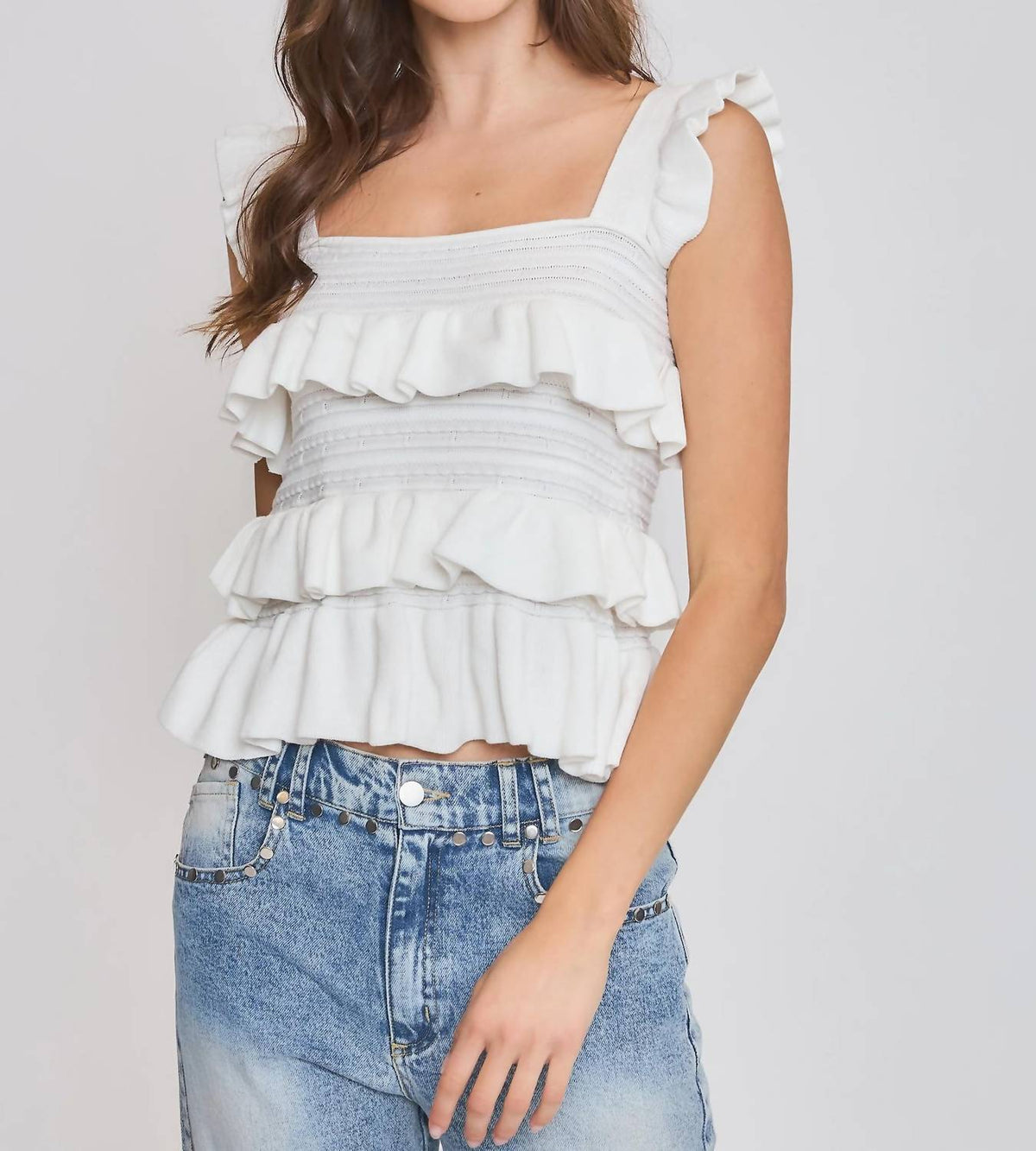 Sofia Knit Ruffles Top