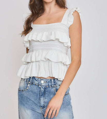 Sofia Knit Ruffles Top