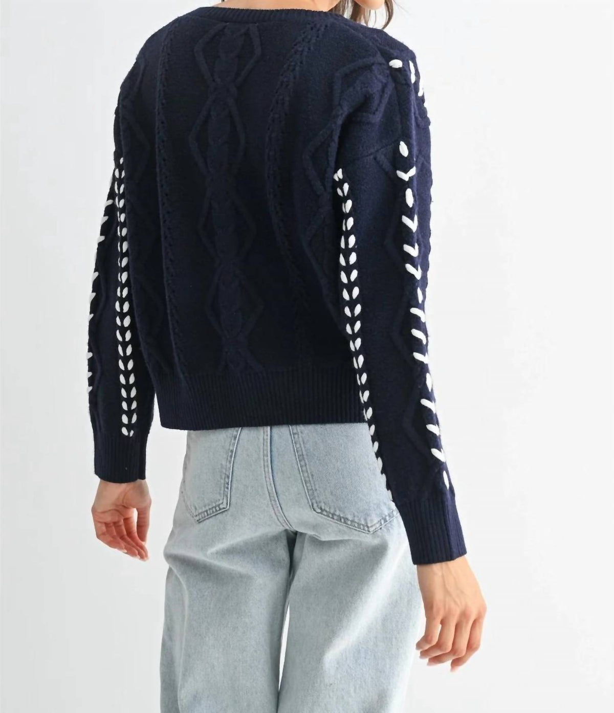 Tori Ribbon Stitch Cable Knit Cardigan