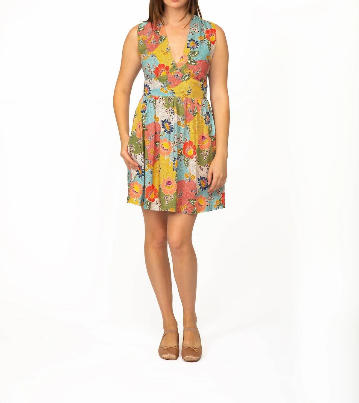 V Neck Mini Dress