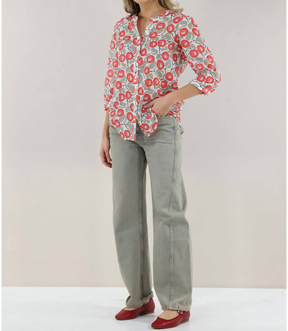 V-neck Mandarin Collar Top