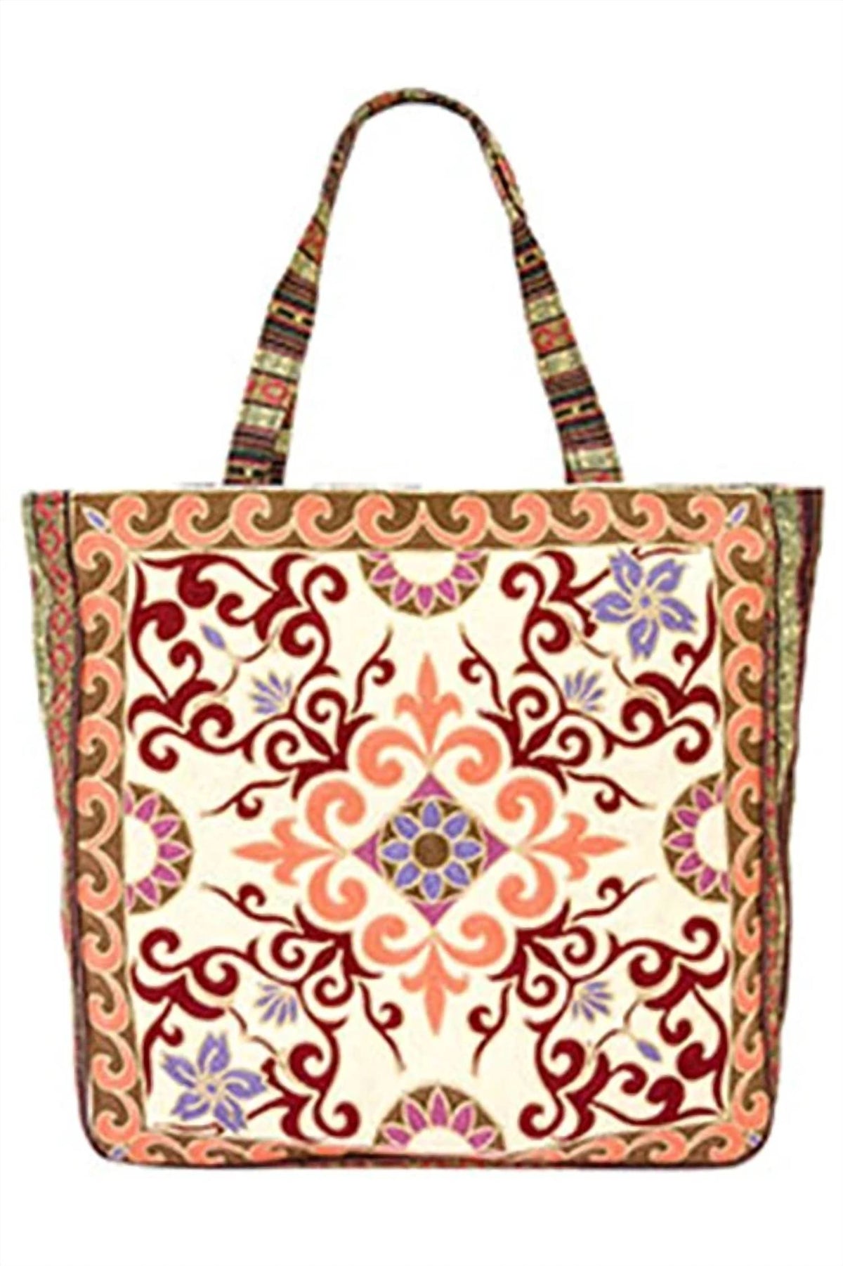 Women's Tapestry Woven Canvas Tote Bag