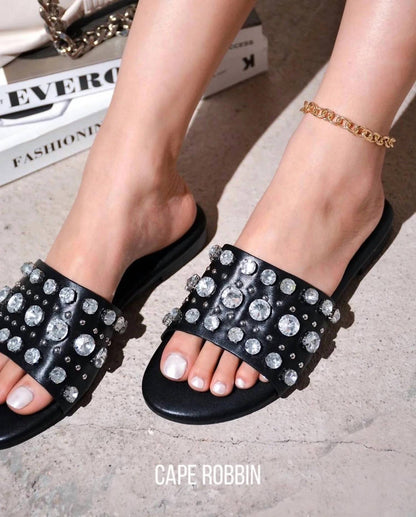 Women's Klon Rhinestone Studded Flat Sandals