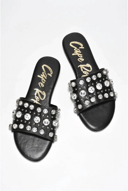 Women's Klon Rhinestone Studded Flat Sandals