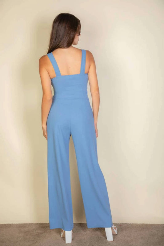 Capella Women's Notched Neck Cami Jumpsuit in Cloud - view 2